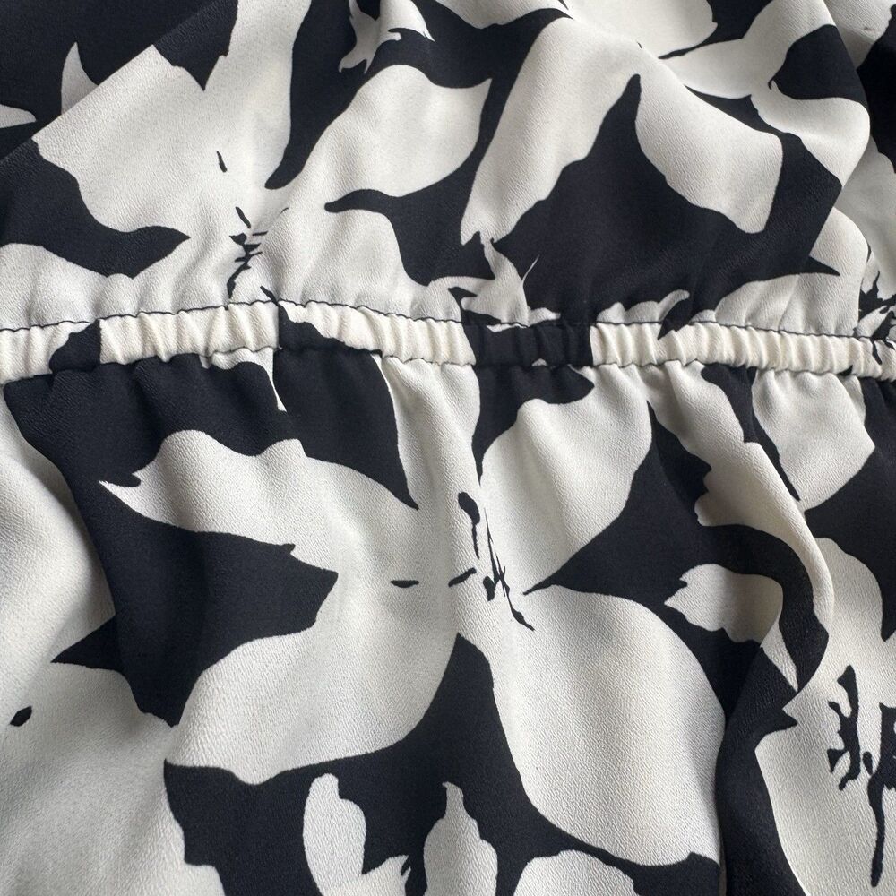 Joie Krystina Dress Sz M Ruffles Flutter Sleeve Summer White Black Floral $348 - Picture 11 of 13